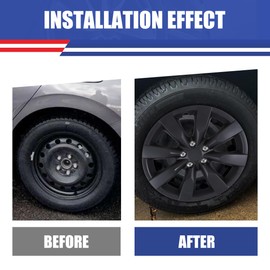 Winjet Hubcaps 16 Inch Wheel Covers for [2009-2019 Toyota Corolla] & [2009-2014 Toyota Matrix], Heavy Duty ABS & PC Material, Only Fit Iron Hub - Steel Wheels(16 Inch Set of 4, Black Matte)