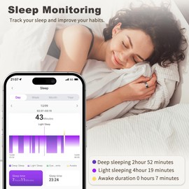 Smart Ring for Women Men,Fashion Modern Minimalist Fitness Ring& Sleep Tracker Ring with Heart Rate,Blood Pressure,5ATM Waterproof Health Ring,No Subscription,Travel-Friendly Couple Gift(Size 9,Black)