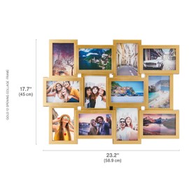 Melannco 12 Opening Collage Frame, Displays 4x6 and Six 6x4 Inch Photos, Gold, 23.03x17.76x0.98 Inch