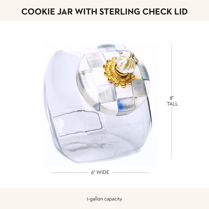 MACKENZIE-CHILDS Cookie Jar with Enamel Lid, Large Glass Treat Jar