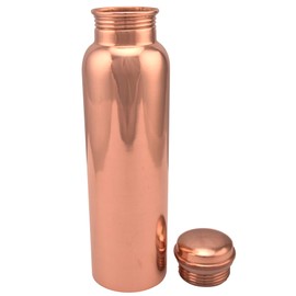 VIBRANICS's Aquatic Copper Water Bottle 34oz - Leak Proof - Ayurvedic Copper Bottle -Perfect Ayurvedic Copper Vessel for Sports, Fitness, Yoga - Natural Health Benefits - Plain - Made in India