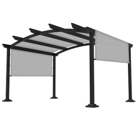 FLORALEAF 10'×12' Pergola Shade Cover Universal Replacement Canopy for Outdoor Patio Porch Backyard Gazebo with Grommets Weighted Rods