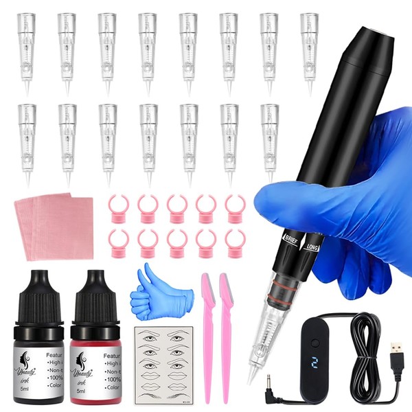 Eyebrow Microblading Tattoo Gun Kit, Semi-Permanent Eyebrow Tattoo Kits for