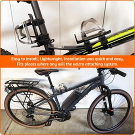 Bike Water Bottle Holder No Screws, Double Fix with Removable Velcro for Mountain Bottle Cage, 2 Pack Lightweight Aluminum Alloy Silver Bicycle Cup Cage Holder for Bicycle Accessories Portable