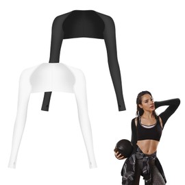 Iridsmole 2pc Cooling Shawl Arm Sleeves, UV Protection Arm Sleeve with Finger Hole, Sun Protection Arm Covers Clothing for Women Outdoor Golf Sports Hiking Driving