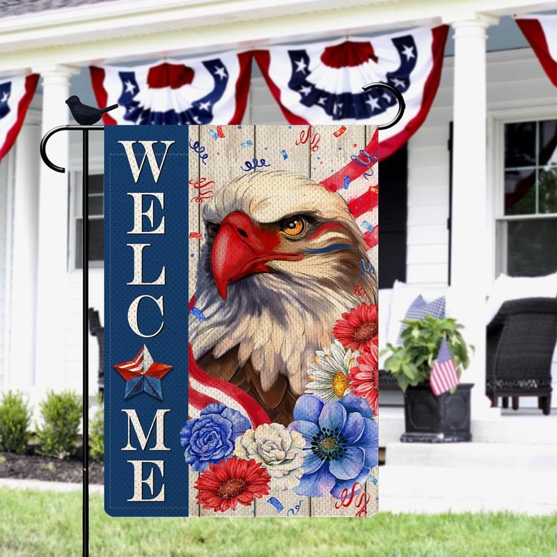 4th Of July Garden Flag - Flags for Outside Welcome,12x18
