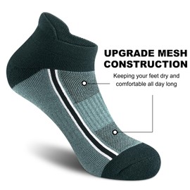 Gonii Men's Running Athletic Ankle Socks - Thick Cushioned Low Cut Socks (5 Pairs)