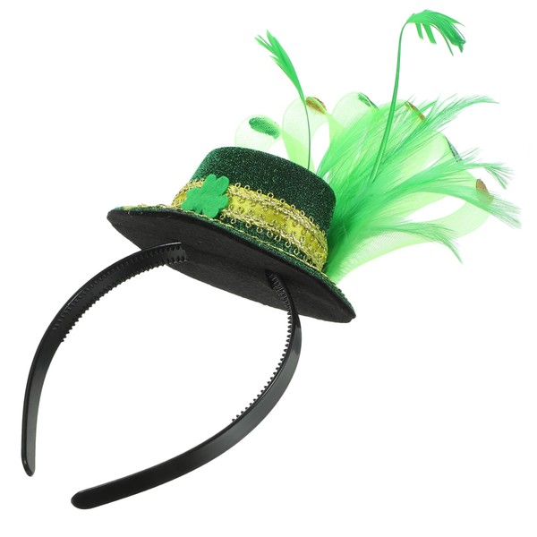 Minkissy Festival Headband Irish Green Shamrock Hat Hair Accessory for
