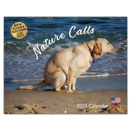 BFFPOSI Dogs Pooping Calendar 2025 - Funny Pooping Dog Calendar, Gag Gifts, Stocking Stuffers, Secret Santa Gifts for Friends Family Brother Sister husband, Useful White Elephant Gifts for Adults