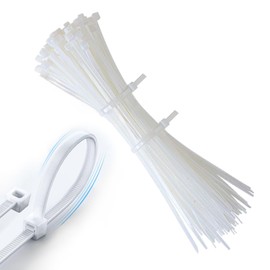 Eastrise Cable Ties,Thick Heavy Duty Large Strong Nylon Plastic Self Locking,250mm×3.6mm,(9.84 inch/25 cm) Extra Long Zip Tie Wraps - 100 Pack/White/9.84″×0.14″