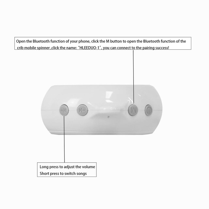 HLEEDUO Bluetooth Mobile for Crib, Mobile Rotary Music Box Spinner
