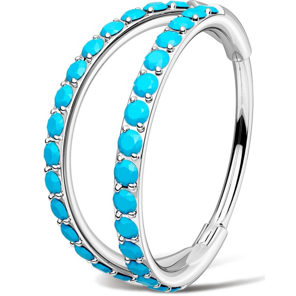 OUFER Body Piercing Nose Hoop Rings Hinged Clicker Segment Helix