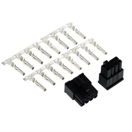 Phobya 8 Pin Graphics Card Male Power Connector with 8 Pins Kit 2pack : Black