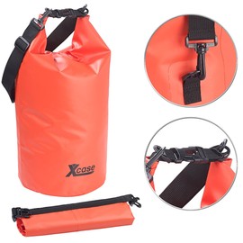 Xcase Outdoor Dry Bag: Waterproof Dry Bag, Heavy Duty Industrial Tarpaulin, 20 L, Red (Water Sports Bags, Roll Top Sacks, Underwater Light), red