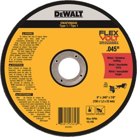 DEWALT DWAFV86045 FLEXVOLT T1 Cutting Wheel, 6" x .045" x 7/8"