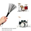 fKiZanthene Drum Brushes Set, 2PCS Black Retractable Wire Brushes, 12.6x5.9inch,