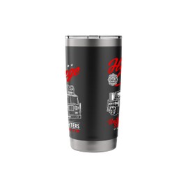 Honor and Courage Firefighter Fire Dept. Fire Truck Design Stainless Steel Insulated Tumbler