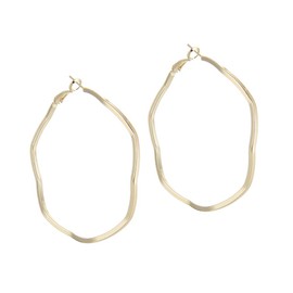 Yukhins Wave Hoop Earrings Stainless Steel Simple Irregular Gold Hoop Earrings For Women Girls