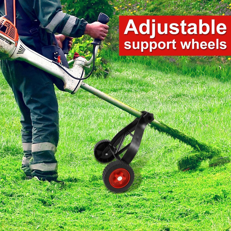 Weed Trimmer Support Wheel Adjustable Lawn Mower Auxiliary Wheels User-Friendly