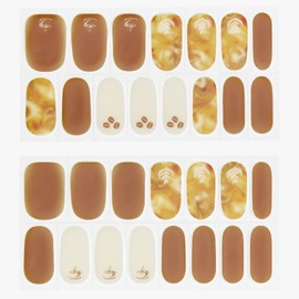 Foxology Vegan And Cruelty Free Semi Cured Gel Nail Strip Kit Includes 30 Nail Strips, Alcohol Free Nourishing Prep Pad, A Gel Top Coat, A Wooden Cuticle Stick, Nail File - CAPPUCCINO