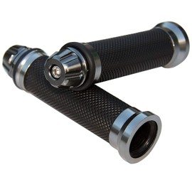 MotorToGo Motorcycle CNC Titanium Gray 7/8" Handlebar Hand Grips Gel Compatible for 2001 Honda Goldwing 1800 GL1800
