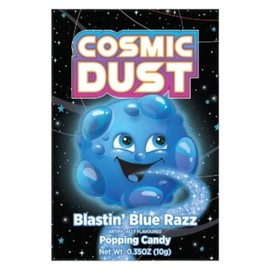 Cosmic Dust Blastin' Blue Razz Popping Candy Mixed Flavours - 10 Packets of 10g - Fun and Exciting Popping Sensation - Great for Parties