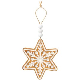 Collins Painting 4" Wooden Snowflake Gingerbread Ornament - Home for The Holidays - Christmas Tree Ornaments - Gingerbread Christmas Ornaments - Wood Ornaments for Christmas Tree