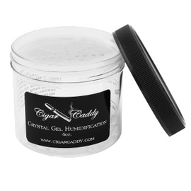 Cigar Caddy Crystal Gel Humidification, Large, 4-Ounce Jar, Reusable, Maintains Humidity at 70%