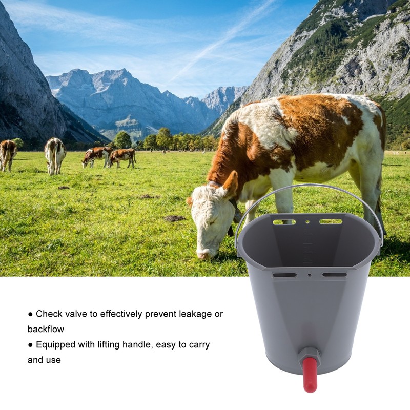 8L Plastic Feeder Bucket with Nipples Check Valves Feeding Equipment