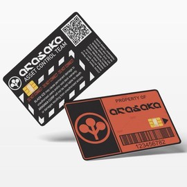 Arasaka Cyberpunk Themed 2077 Style Credit Card Skin with QR Code and Property Label Design:_5,000