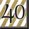 Creative Meilenstein-Papierservietten, Schwarz-und-Gold, Packung mit 16 Stück, schwarz / gold, One