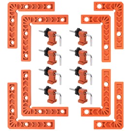 8 Pcs Woodworking Clamping Squares, Right Angle Clamps, 90 Degree Corner Clamps (4-Inch & 3-Inch), Woodworking Tool Kit for Cabinet Making, Picture Frames, Drawer Construction