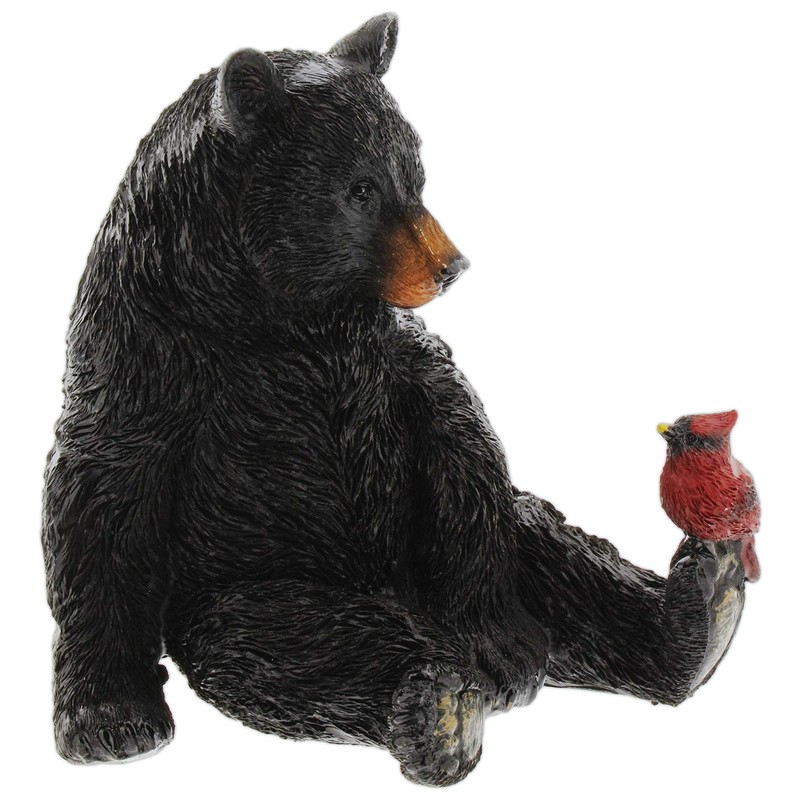 The Bridge Collection Black Bear and Cardinal Friend Figurine
