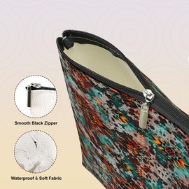 Vintage Western Makeup Bag Western Gifts Western Accessories for Women Boho Aztec Cowhide ow Print Stuff Funny Friendship Christmas Birthday Gifts for Mom Friend Grandma Sister Bestie Cosmetic Bag