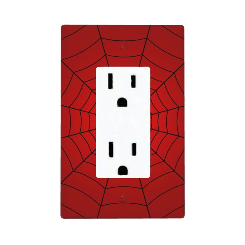 Mdulftar Red Spider Web Single Rocker Wall Plate 1 Gang