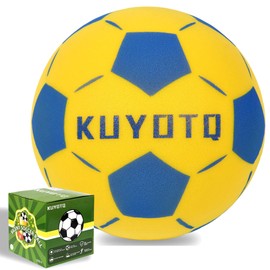 KUYOTQ Silent Indoor Soft Foam Soccer Ball, Kids Youth High Bounce Silent Indoor Soft Foam Yellow Size 4 Soccer Ball, Real Soccer Feel&Weight for Boys Girls No Flaking, Training for Apartment Home