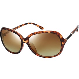 The Fresh Women's Oversized Square Jackie O Cat Eye Hybrid Butterfly Fashion Sunglasses - Exquisite Packaging (L20P02 Demi, Gradient Brown Polarized Lens)