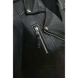 STREGA Leather Jacket Women Lambskin Leather Motorcycle Jacket-Real Leather Moto Jacket for Women (US, Alpha, Large, Regular, Regular, Black)