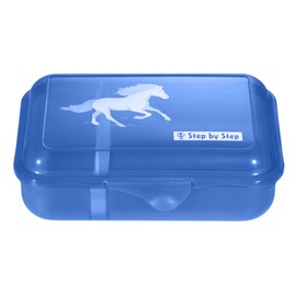 Step by Step Wild Horse Ronja Lunch Box Blue with Divider and Click Lock Dishwasher Safe BPA Free for School and Nursery 0.9L