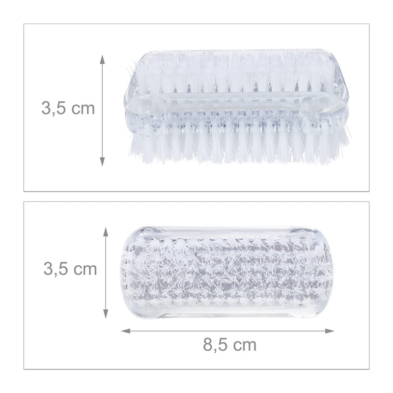 Relaxdays Nail Brush Set of 8 Double-Sided Hand Brushes with