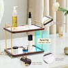 2-Tier Bathroom Counter Organizer with Transparent Stripe Acrylic Shelves, Brown