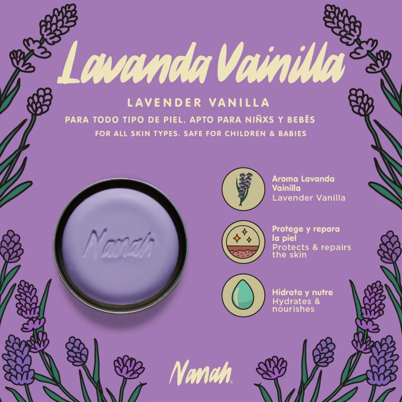 Nanah Crema Corporal Lavanda Vainilla Barra Dulce Floral