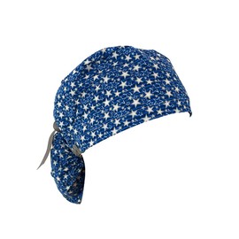 Ponytail Medical Scrub Cap – Patriots – Flag Stars. - Turn Up Ponytail Scrub Hats, Bouffant, Unisex Surgical Caps, Dr. Hats, Nurses Hats. Scrub Hat for Women & Men tie Back | Working Cap with Holder