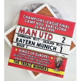 Man Utd 2 v 1 Bayern, 1999 Champions League Final, Sir Alex Ferguson, Barcelona, Man Utd marble coaster