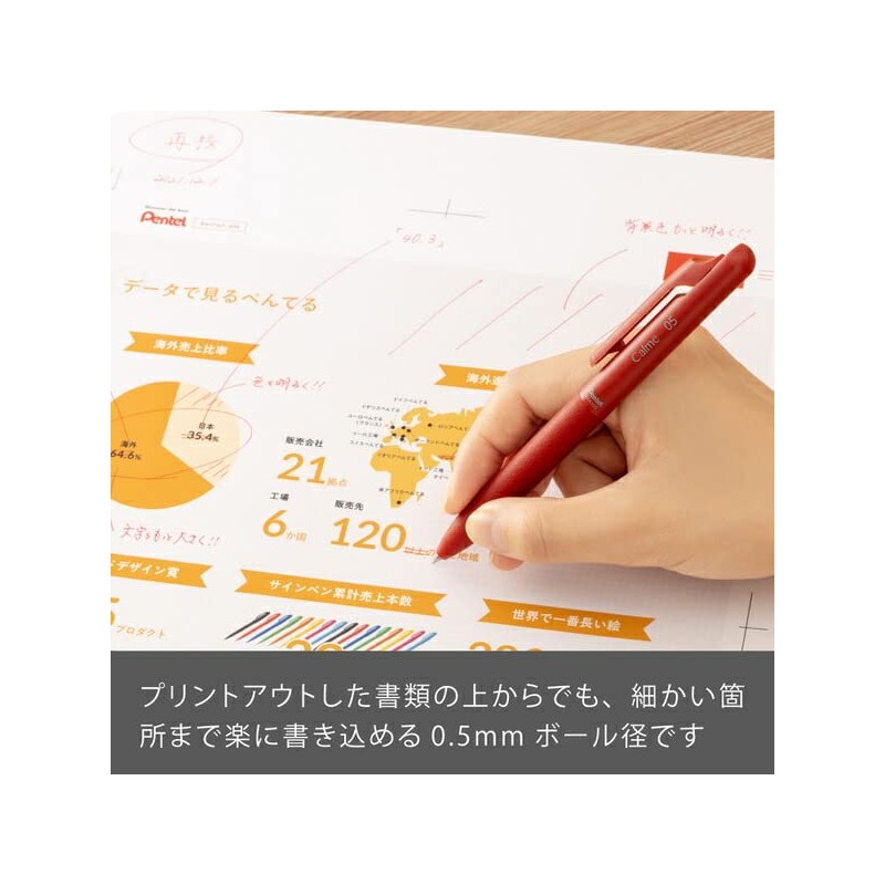 BXA105B-B Single Color Ballpoint Pen Calme0.5 Red
