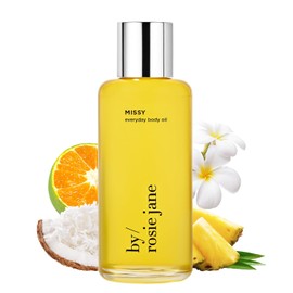 Aceite corporal de uso diario (Missy): aceite corporal con aroma a frangipani y mandarina verde con aceite de girasol, aceite de oliva y aceite de semilla de rosa mosqueta para hidratar y nutrir la pi