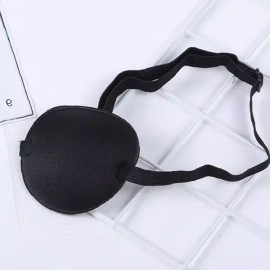 원형 안대 검정 패브릭 조절 스트랩 시력 교정 눈가림 치료용 안구 보호 착용 [2-외눈안대-핑크] Round Eye Patch Black Fabric Adjustable Strap Vision Correction Eye Covering Treatment Eye Protection Wear [2- One-Eyed Patch - Pink]