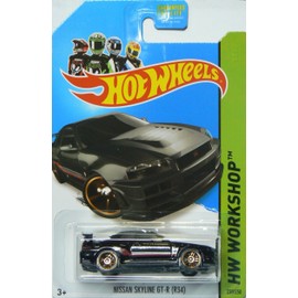 Hot Wheels Then and Now 2014 Hw Workshop Black Nissan Skyline Gt-R (R34) 230/250