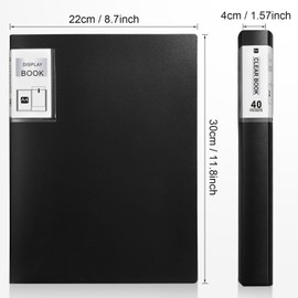 Marspark 6 Pcs Binder with Plastic Sleeves Large 8.5" x 11" Display Presentation Book 40 Pocket 80 Pages Art Portfolio Folder Clear Sheet Protector for Photo Document (Black,Green,Blue)