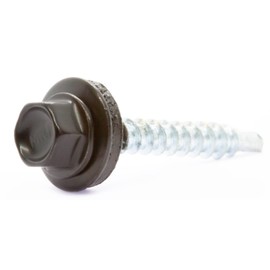 4.8mm x 35mm Jet Black Self-Drilling Roofing Screws with EPDM Sealing Washer Painted RAL 9005 (Pack of 50)